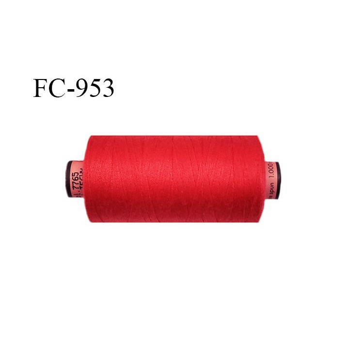 Bobine 1000 m fil Polyester n° 120 couleur rouge longueur 1000 mètres grande marque