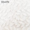 Dentelle brodée sur tulle souple couleur blanc haut de gamme trop belle largeur 130 cm  prix pour 10 centimètres