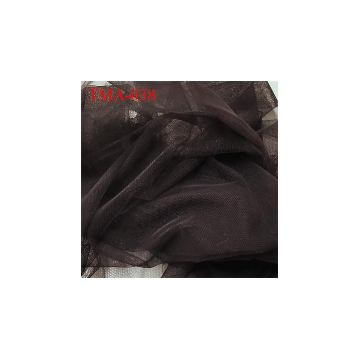 Marquisette tulle spécial lingerie haut gamme couleur marron foncé largeur 140 cm prix pour 10 cm 100 % polyamide