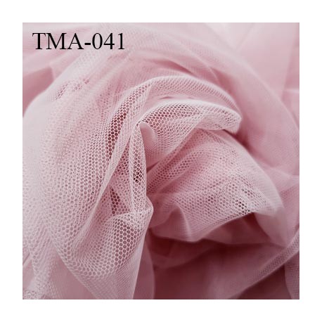 Marquisette tulle spécial lingerie haut gamme couleur vieux rose largeur 140 cm prix pour 10 cm 100 % polyamide