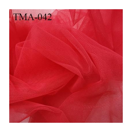 Marquisette tulle spécial lingerie haut gamme couleur rouge largeur 140 cm prix pour 10 cm 100 % polyamide