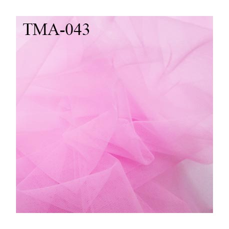 Marquisette tulle spécial lingerie haut gamme couleur rose malabar largeur 140 cm prix pour 10 cm 100 % polyamide