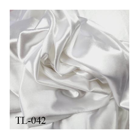 Tissu lycra elasthane satin brillant blanc très haut de gamme largeur 150 cm prix pour 10 cm de longueur et 180 cm de large