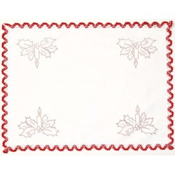 Napperon rectangle 40 cm x 30 cm thème NOEL pré imprimé à broder en toile de coton couleur naturelle