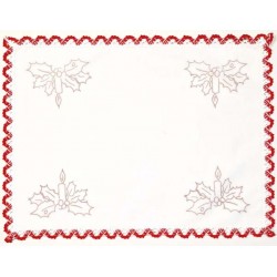 Napperon rectangle 40 cm x 30 cm thème NOEL pré imprimé à broder en toile de coton couleur naturelle