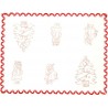 Napperon rectangle thème NOEL 40 x 30 cm pré imprimé à broder en toile de coton couleur naturelle