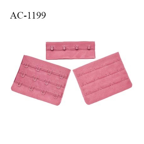 Agrafe 76 mm attache SG haut de gamme couleur rose ballerine 3 rangées 4 crochets largeur 76 mm hauteur 57 mm prix à l'unité