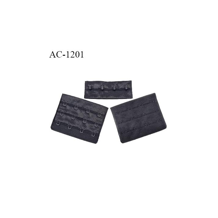 Agrafe 76 mm attache SG haut de gamme couleur caviar 3 rangées 4 crochets largeur 76 mm hauteur 57 mm prix à l'unité
