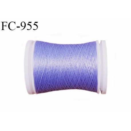 Bobine 500 m fil mousse polyamide n° 120 couleur bleu lavande longueur de 500 mètres bobiné en France