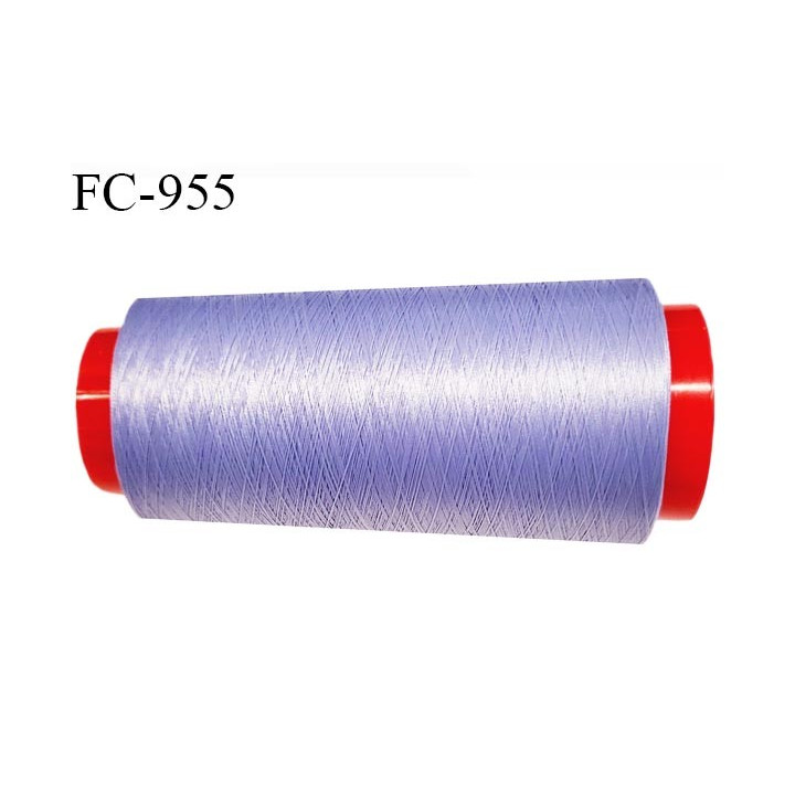 Cone de 1000 m fil mousse polyamide n° 120 couleur bleu lavande longueur de 1000 mètres bobiné en France