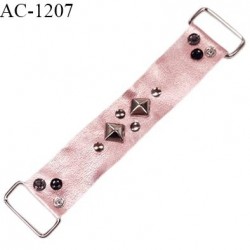 Patte simili cuir ornement déco couleur rose brillant longueur 15 cm largeur 3 cm très souple prix à la pièce