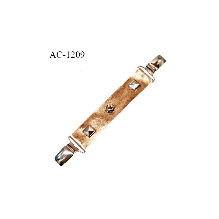 Patte simili cuir couleur cuivre brillant longueur 15 cm largeur 2.5 cm très souple prix à la pièce