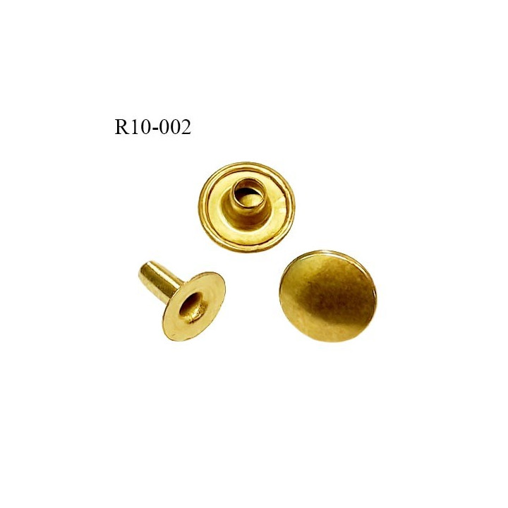 Rivet 11 mm couleur laiton rivet rond diamètre 11 mm épaisseur 2 mm avec un clou prix à la pièce composée de 2 éléments