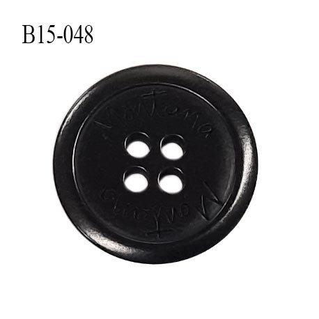 bouton Montana 15 mm couleur noir 4 trous diamètre 15 millimètres