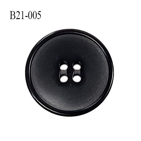 Bouton 21 mm très haut de gamme en pvc avec 4 trous couleur noir fabriqué pour la marque agnès b prix à la pièce