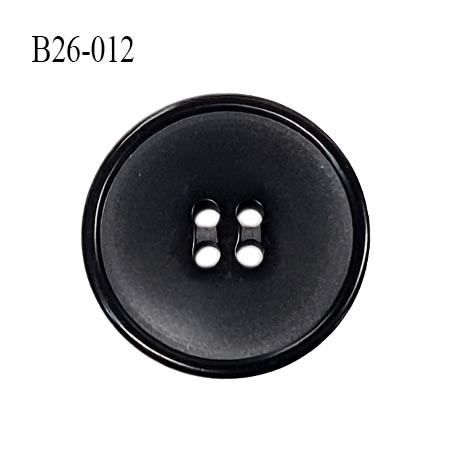 Bouton 26 mm très haut de gamme en pvc avec 4 trous couleur noir fabriqué pour la marque agnès b prix à la pièce