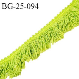 Galon franges 25 mm coton couleur vert largeur de bande 7 mm + 18 mm de franges prix au mètre