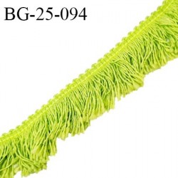 Galon franges 25 mm coton couleur vert largeur de bande 7 mm + 18 mm de franges prix au mètre