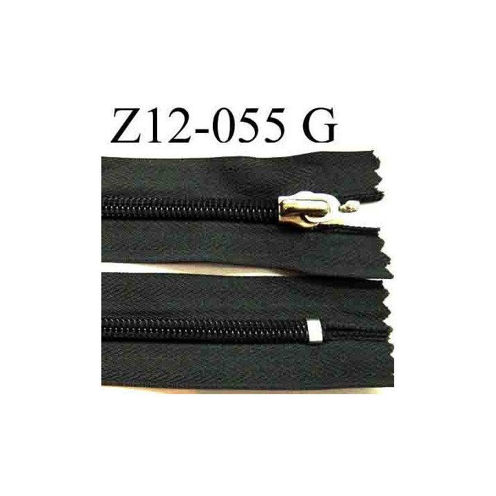fermeture éclair grise longueur 12 cm couleur gris non séparable  largeur 3 cm largeur du zip nylon 6 mm curseur métal