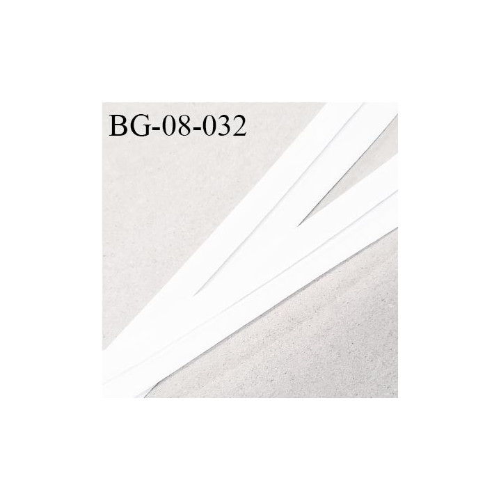 Biais plié spécial lingerie en 2 plis de 8 mm + 8 mm + 2 rabats intérieurs de 7 mm synthétique couleur blanc prix au mètre
