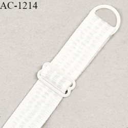 Bretelle lingerie SG 19 mm très haut de gamme couleur naturel brillant avec 1 barrette et 1 anneau longueur 30 cm prix à l'unité