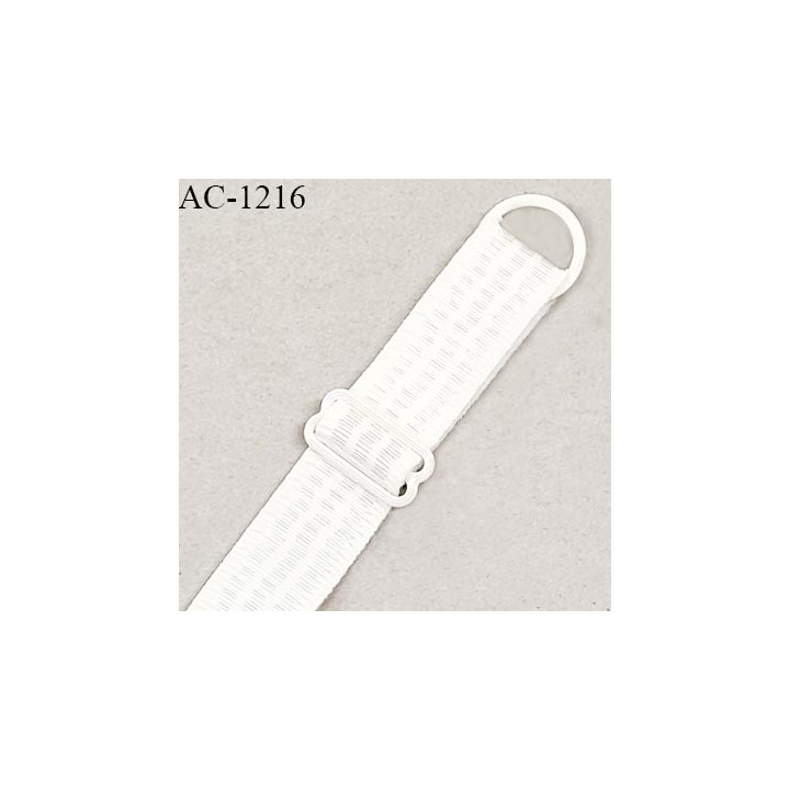 Bretelle lingerie SG 16 mm très haut de gamme couleur naturel brillant avec 1 barrette et 1 anneau longueur 30 cm prix à l'unité