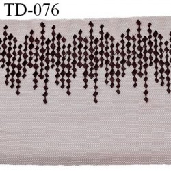 Dentelle 16 cm brodée sur tulle extensible couleur chocolat haut de gamme douce largeur 16 cm prix pour 10 cm