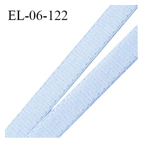 Elastique 6 mm lingerie haut de gamme couleur bleu pastel élastique souple style velours fabriqué France prix au mètre