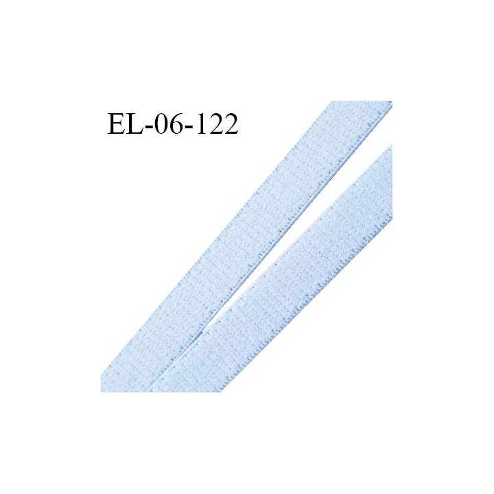 Elastique 6 mm lingerie haut de gamme couleur bleu pastel élastique souple style velours fabriqué France prix au mètre