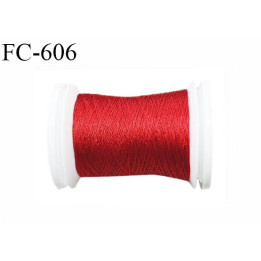 Bobine de 500 m de fil élastique couleur rouge spécial pour aiguille surjeteuse et canette machine fil n° 120