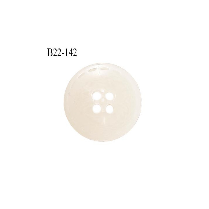 Bouton 22 mm en pvc couleur naturel brillant 4 trous diamètre 22 mm épaisseur 3 mm prix à la pièce