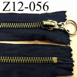 fermeture zip à glissière longueur 12 cm couleur noir non séparable largeur 3.3 cm glissière métal largeur du zip 6.5 mm