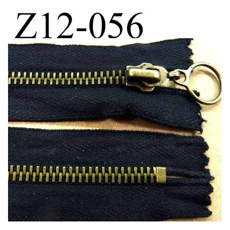 fermeture éclair longueur 12 cm couleur noir non séparable largeur 3.3 cm glissière métal largeur du zip 6.5 mm