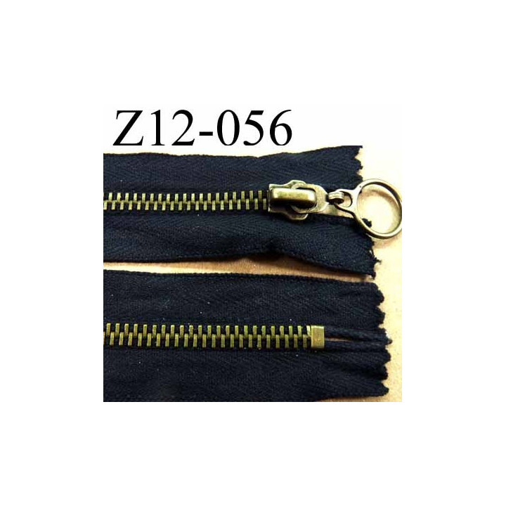 fermeture éclair  longueur 12 cm couleur noir non séparable largeur 3.3 cm  glissière métal  largeur du zip 6.5 mm
