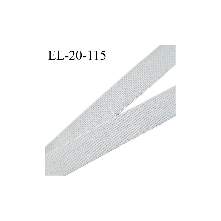 Elastique 20 mm lingerie et bretelle haut de gamme couleur gris fabriqué en France très doux au toucher prix au mètre