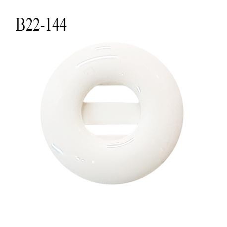 Bouton 22 mm en pvc couleur naturel brillant 2 trous diamètre 22 mm épaisseur 5 mm prix à la pièce