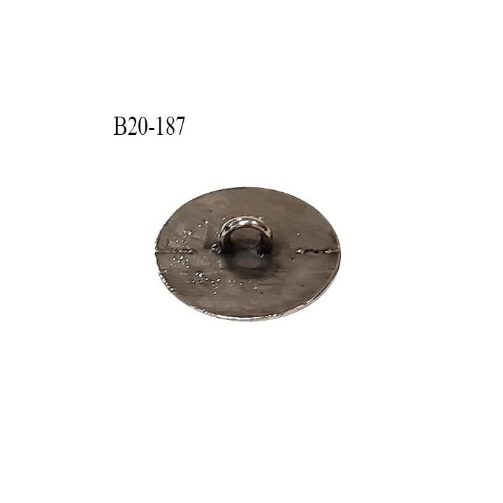 Bouton 20 mm métal couleur chrome vieilli avec motif blason accroche avec un anneau diamètre 20 mm prix à l'unité