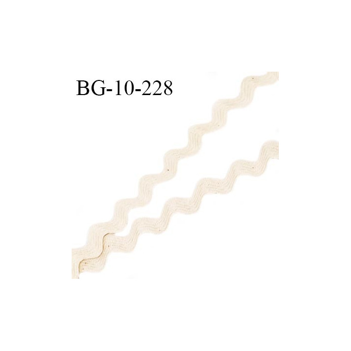 Ruban galon croquet serpentine galon plat largeur 10 mm couleur beige prix au mètre