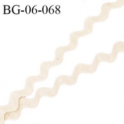 Ruban galon croquet serpentine galon plat largeur 6 mm couleur beige prix au mètre