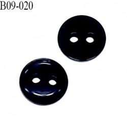 Bouton 9 mm couleur bleu nuit 2 trous légèrement bombé diamètre 9 mm épaisseur 2.5 mm prix à l'unité