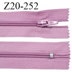 Fermeture zip 20 cm non séparable couleur rose balais glissière nylon largeur 5 mm prix à l'unité