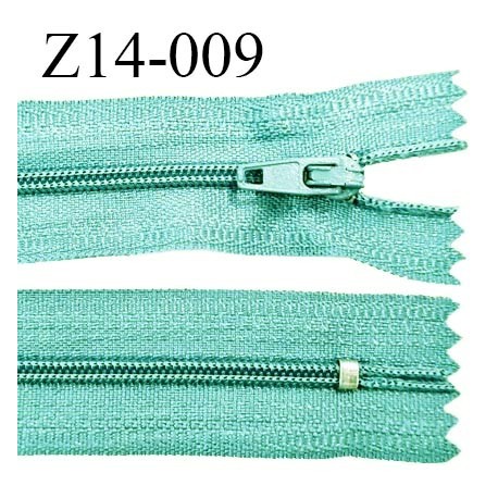 Fermeture zip 14 cm non séparable couleur turquoise zip glissière nylon invisible largeur 4 mm longueur 14 cm prix à l'unité