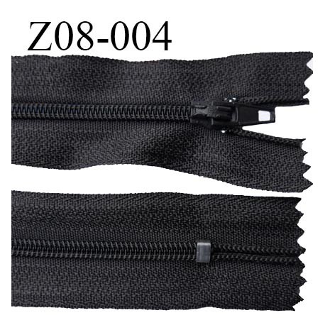 Fermeture zip 8 cm couleur anthracite non séparable largeur 2.7 cm glissière nylon largeur 4 mm longueur 15 cm prix à l'unité