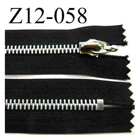 fermeture éclair longueur 12 cm couleur marron non séparable zip métal largeur 3 cm largeur du zip 5.5 mm
