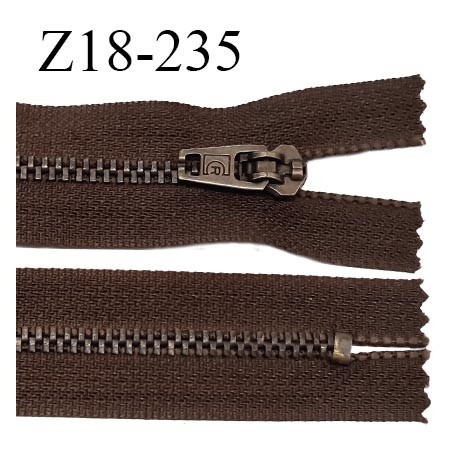 Fermeture zip 18 cm très haut de gamme RIRI couleur marron non séparable longueur 18 cm largeur 28 mm glissière prix à la pièce