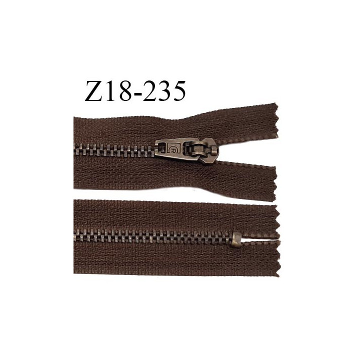 Fermeture zip 18 cm très haut de gamme RIRI couleur marron non séparable longueur 18 cm largeur 28 mm glissière prix à la pièce