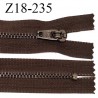 Fermeture zip 18 cm très haut de gamme RIRI couleur marron non séparable longueur 18 cm largeur 28 mm glissière prix à la pièce