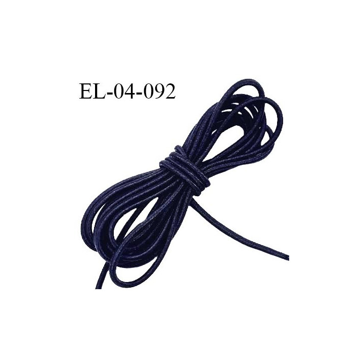 Elastique cordon 4 mm couleur bleu marine lumineux diamètre 4 mm prix au mètre