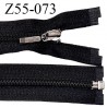 Fermeture zip 55 cm séparable couleur noir zip glissière nylon largeur 6 mm longueur 55 cm largeur 27 mm prix à l'unité