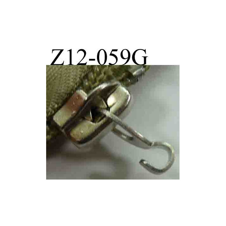 fermeture éclair longueur 12 cm couleur kaki non séparable zip nylon  largeur 3 cm largeur du zip 5 mm